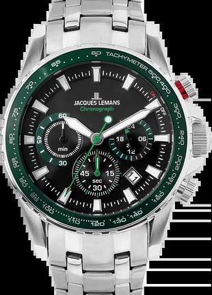 Часы мужские jacques lemans liverpool 1-2099f стальной корпус wr 100 м чёрный циферблат