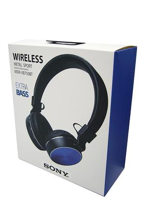 Вакуумні бездротові навушники sony mdr-xb750bt з мікрофоном — глибокий бас, bluetooth, мобільні комфортні