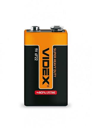Потужна солева батарейка videx 6f22 (крона) 9v