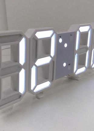 Електронні настільні годинники vst-1089/6803 white з білим підсвічуванням