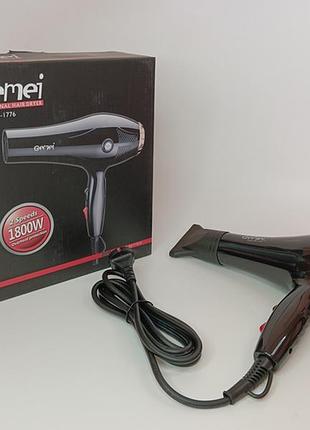 Професійний фен для волосся gemei gm-1776, 1800 вт