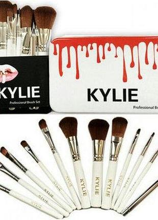 Набор кистей для макияжа kylie art-4022 — 12 шт., белый, профессиональные кисти для лица и глаз