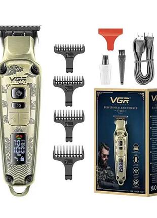 Професійний триммер для стрижки волосся vgr v901/9102 з насадками, для сухої та вологого стрижки