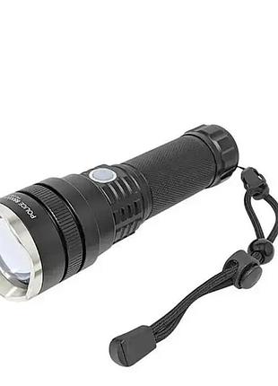 Мощный тактический фонарь police bl-858 p50, яркий led для тактического применения