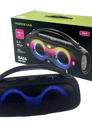 Мощная портативная беспроводная bluetooth-колонка hopestar h65 10311 с подсветкой