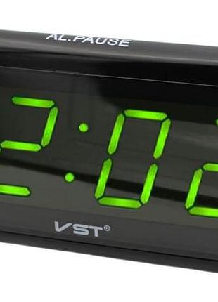 Электронный будильник vst-730 с мягким зеленым светом