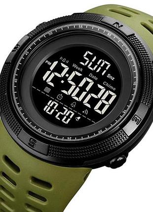Наручний годинник skmei 2070agwt у стильному кольорі army green-white, модель 9304