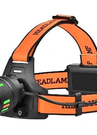 Налобний ліхтар bailong bl-t203-tg з usb type-c зарядкою — потужний компактний світлодіодний ліхтар для роботи й туризму, модель