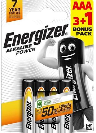Батарейки ааа alkaline power energizer - 4 шт. в упаковке