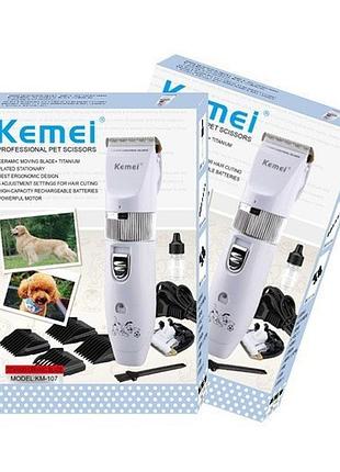 Профессиональная машинка для стрижки волос kemei km-107 — электрический триммер для салонного и домашнего использования, бренд