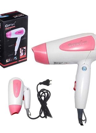 Складной дорожный фен для волос gemei gm-1756/5205 1200w компактный дизайн