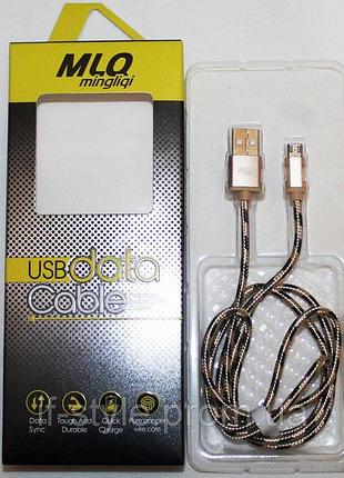 Usb-кабель usb type-c mlq 801t з міцною опліткою та швидкою зарядкою
