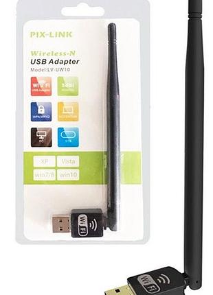 Потужний usb wi-fi адаптер з антенною lv-uw10-2db