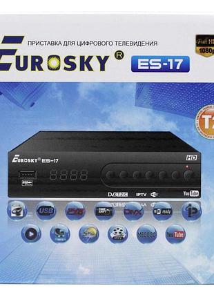 Цифровой тв-ресивер тюнер eurosky es-17 с металлическим корпусом для dvb-t2
