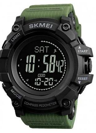 Наручний годинник skmei 1356ag army green з компасом та спортивними функціями