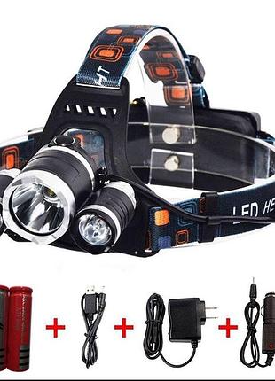 Професійний налобний ліхтар bailong police rj-3000, яскравий led для роботи та туризму