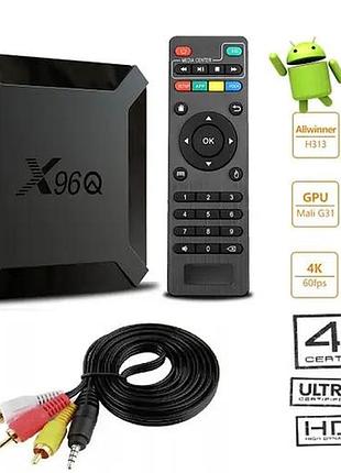 Смарт тв-приставка x96q 2/16gb на базе amlogic h313 с android 11