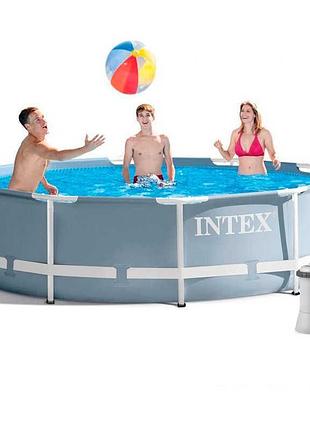 Каркасный бассейн intex 26702 np - идеальный для летнего отдыха