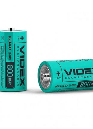 Мощный аккумулятор videx 16340 li-ion 800mah 3.7v