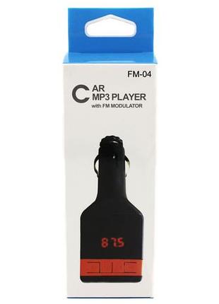 Универсальный fm модулятор для автомобиля fm-04 с bluetooth и usb