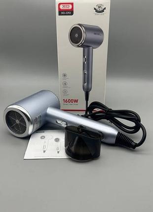 Профессиональный фен xo-cf2 с контролем температуры, мощность 1600w, ярко-синий для салонной укладки