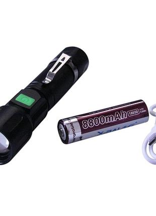 Мощный тактический фонарь police bl-568 t6 с led, водозащищённый и ударопрочный, для охраны и туризма