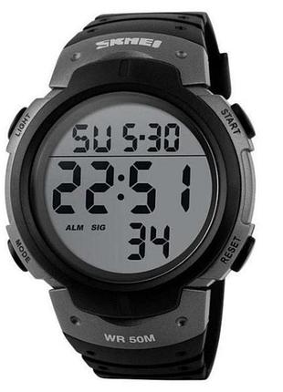 Спортивний чоловічий годинник skmei 1068tn titanium з електронним дисплеєм, 6017