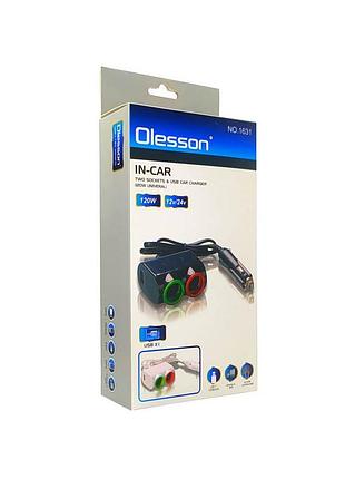Универсальный разветвитель прикуривателя с usb olesson 1631