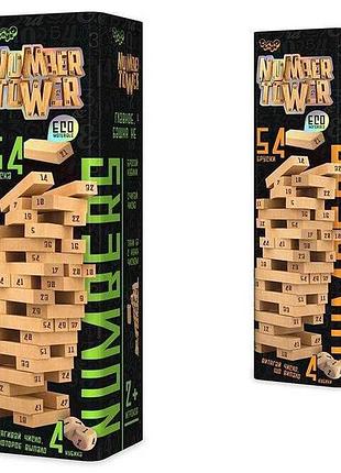 Развивающая настольная игра с деревянными брусками number tower nt-01u