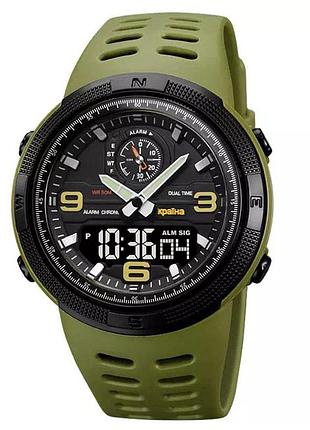 Наручные часы skmei 5561/1655agbk в стиле army green-black с украинской символикой