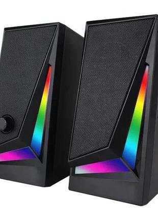 Компьютерные колонки music dj mj-100a rgb 8864 с rgb-подсветкой