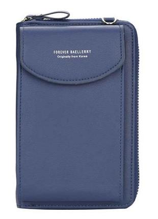 Жіночий стильний гаманець-клатч forever baellerry jeans 8591/3505 з відділенням для телефону з кишенею для карток та змін
