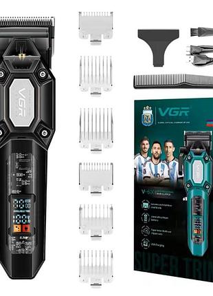 Профессиональная машинка для стрижки волос vgr v-600 с цифровым дисплеем