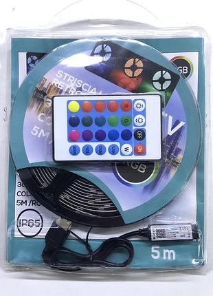 Світлодіодна rgb стрічка 3м 5050 з bluetooth, usb і мікрофоном, музичний режим, 5,5v (модель 10009)