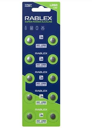 Алкалиновая батарейка rablex buttin cell ag1 lr60 1.5в