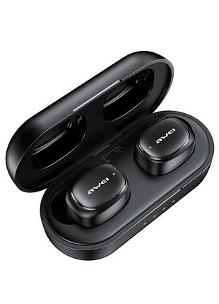 Bluetooth навушники awei t12 pro tws з якісним звуком та активним шумозаглушенням, бездротові вкладиші з мікрофоном