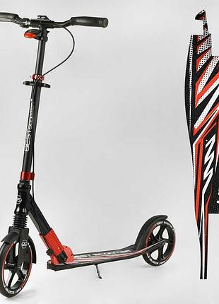 Алюминиевый самокат "best scooter" с pu колесами и светодиодной фарой