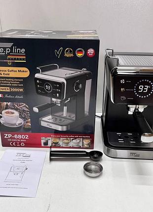 Кавоварка zepline zp-6802 еспресо та кавові напої гарячі й холодні 4000 вт, 20 бар