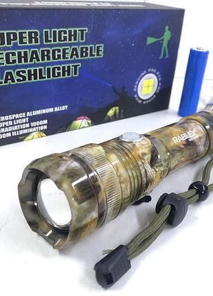 Мощный ручной фонарь rablex rb 264 -p50, яркий прожектор для туризма и аварийных ситуаций