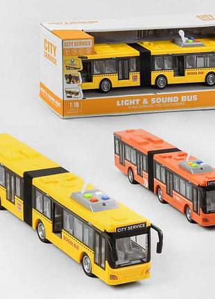 Детализированная модель автобуса wy 913 ab с инерционным механизмом, светом и звуком