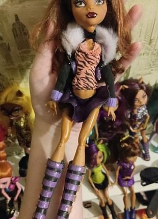 Лялька кукла клодін вульф monster high базова, чорні резинки, школа монстрів, монстр хай