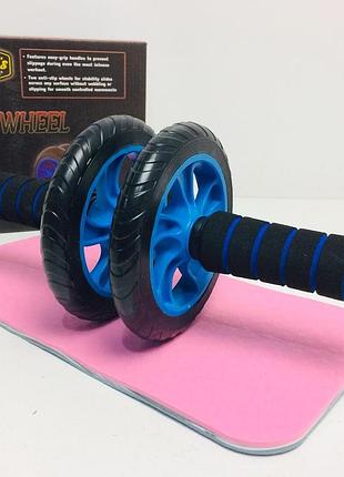 Тренажер для преса ab wheel з двома колесами 14" модель aa kod 4611