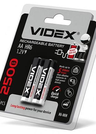 Потужний акумулятор videx hr6 aa ni-mh 2500mah 1.2v