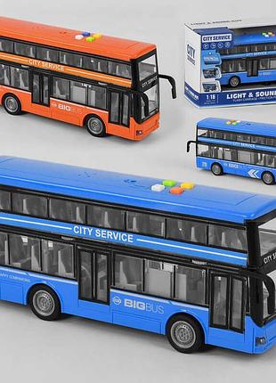 Іграшковий двоповерховий автобус wy 912 ab з інерційним ходом, світловими та звуковими ефектами