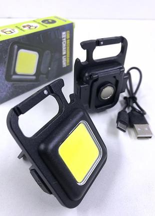 Портативный аккумуляторный фонарик с карабином led carprie lw 06/ zl 202/ 8940 (500mah, магнит, брелок, ipx4)