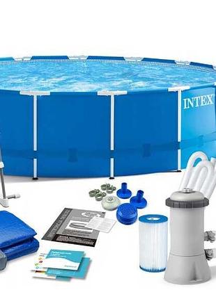 Каркасный бассейн intex 28242 np с комплектом аксессуаров