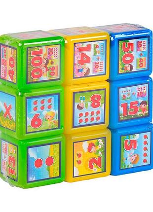 Навчальні кубики "математика: 9 шт" від "m toys"