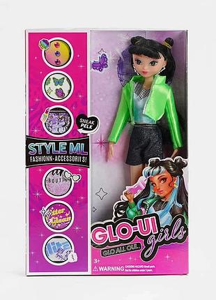 Модна лялька "glo-ui girls" tk 702 з аксесуарами, зріст 29 см