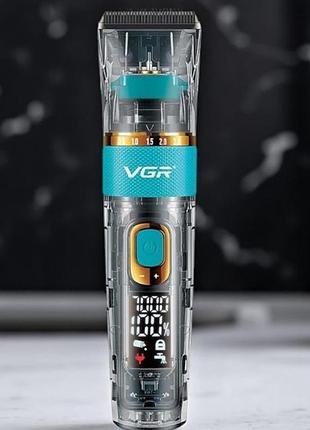 Профессиональная машинка для стрижки волос и бороды vgr v-695 с led-дисплеем и водонепроницаемостью ipx7