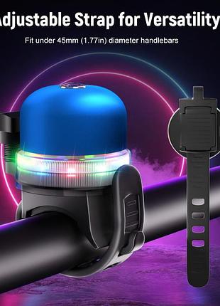 Акумуляторний велосипедний дзвоник pl-b19r з rgb led підсвіткою та водонепроникністю